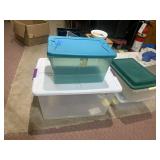 ASSORTED PLASTIC STORAGE BINS, INCLUDES HEFTY,