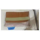 ANTONIO CRISTIANO LEATHER CLUTCH, TRI-COLOR