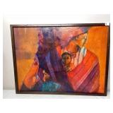 OIL ON CANVAS, DEPICTING MOTHER AND CHILD,