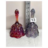 FENTON CARNIVAL GLASS BELLS, IRIDESCENT FINISH,