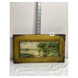 WATERCOLOR PAINTING, PASTORAL LANDSCAPE, CATTLE