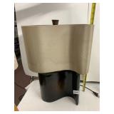 MCM TABLE LAMP, SCULPTURAL DARK WOOD BASE,
