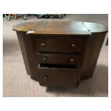 WALNUT SEWING CABINET HINGED LID,