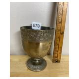 T&CO SILVER-TONE GOBLET, EMBOSSED GRAPE AND VINE