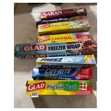 ASSORTED KITCHEN WRAPS, INCLUDES GLAD PRESS