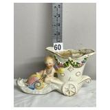 COVENTRY POTTERY PLANTER, CHERUB AND SNAIL MOTIF,