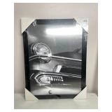 BLACK AND WHITE PHOTOGRAPHIC PRINT, CLASSIC CAR