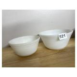 ASSORTED MILK GLASS MIXING BOWLS, WHITE, NESTING