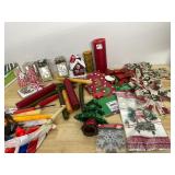 ASSORTED CHRISTMAS DECOR, INCLUDES CANDLES,