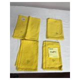 FIESTA TABLE NAPKINS, YELLOW, EMBROIDERED DETAIL.
