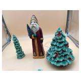 CHRISTMAS DECOR, INCLUDES HAND-PAINTED SANTA