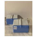 HALL CHINA COLDSPOT REFRIGERATOR DISHES, BLUE AND