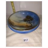 NORITAKE HAND PAINTED PORCELAIN BOWL, LANDSCAPE