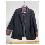 FRENCH CONNECTION WOOL BLEND COAT, BLACK W/