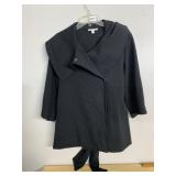 CALVIN KLEIN JACKET, BLACK, SHAWL COLLAR, TIE