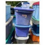 STERILITE PLASTIC STORAGE TOTES, INCLUDES LIDS,
