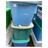 ASSORTED PLASTIC STORAGE BINS, INCLUDES VARIOUS