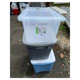 PROJECT SOURCE PLASTIC STORAGE TOTE, INCLUDES