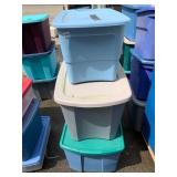 ASSORTED PLASTIC STORAGE TOTES, INCLUDES VARIOUS