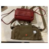 LONCHAMP NYLON BACKPACK, OLIVE GREEN, ORANGE