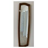 BRANDT WALL MIRROR, WOOD FRAME, OVAL SHAPE,