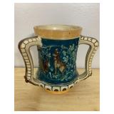 MAJOLICA STYLE BEER MUG, 0.5L, RELIEF MOLDED IBEX