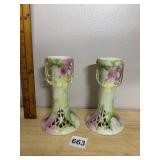 ROYAL BAYREUTH PORCELAIN CANDLESTICKS,