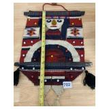 WOVEN WALL HANGING, FIGURAL DESIGN, BEADED