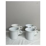 FIESTA MUGS, WHITE, CONCENTRIC RING DESIGN, USA.