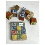 DISNEY CHARACTER WOODEN BLOCKS, EMBOSSED FIGURES,