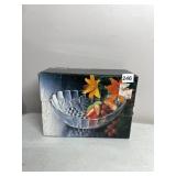 BEAUJOLAIS CRYSTAL OVAL BOWL, FLORAL AND GRAPE
