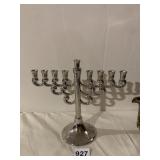 HARVEY LEWIS MENORAH, SILVER-TONE METAL,