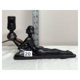 ART DECO STYLE NUDE FIGURE LAMP, BLACK FINISH,