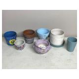 ASSORTED PLANTERS, INCLUDES HAND-PAINTED