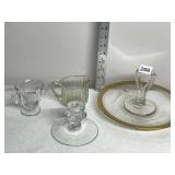 ASSORTED GLASSWARE, INCLUDES ETCHED CREAMER,