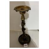 BRASS CANDLESTICK HOLDER, TWISTED STEM, ORNATE