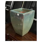 GLAZED TERRACOTTA PLANTER, SQUARE TAPERED FORM,