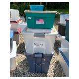 HOLIDAY PLASTIC STORAGE TOTES, INCLUDES VARIOUS
