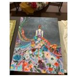 BARI J, ACRYLIC PAINTING ON CANVAS, FLORAL DRESS