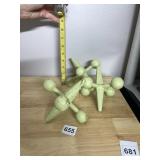 CAST METAL JACKS, LARGE SCALE, PALE GREEN PAINTED