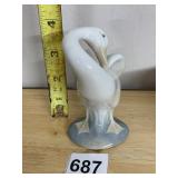 LLADRO PORCELAIN FIGURINE, SWAN, GLOSSY FINISH,