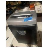 PAPER SHREDDER, BLACK AND SILVER PLASTIC HOUSING,