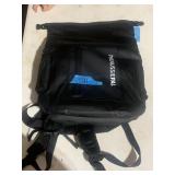 THEAUSSIEPAL BACKPACK, BLACK, ROLL-TOP CLOSURE,
