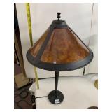 TABLE LAMP, HAMMERED METAL BASE, BLACK FINISH,