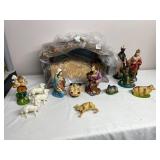 NATIVITY SET, INCLUDES CRECHE, HOLY FAMILY, THREE