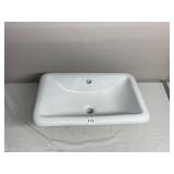 WHITE PORCELAIN UNDER-MOUNT BATHROOM SINK,