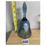 ART GLASS BELL, BLUE TO CLEAR GRADIENT,