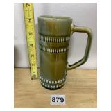 CARRIGALINE PORCELAIN MUG, GREEN GLAZE, RIBBED