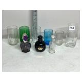 ASSORTED GLASSWARE AND BOTTLES, INCLUDES