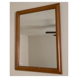 WALL MIRROR, WOOD FRAME, RECTANGULAR.